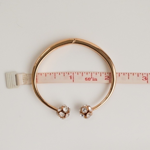 Kate Spade Time To Shine Open Hinged Cuff Bracelet Rose Gold Tone Clear Crystal - Picture 10 of 10